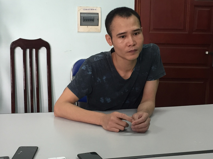 Cấn Đình Pha tại cơ quan điều tra.