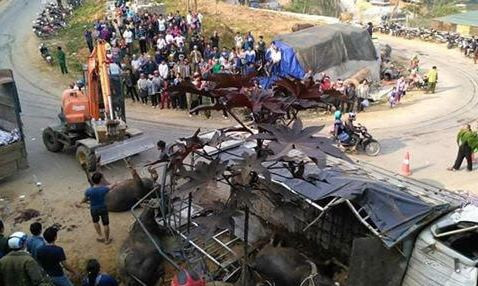 Hiện trường vụ tai nạn.