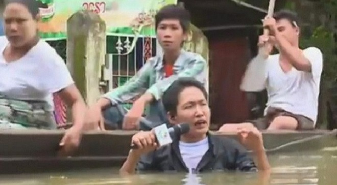 Hình ảnh phóng viên Lin đã được chia sẻ rộng rãi trên khắp các trang mạng xã hội