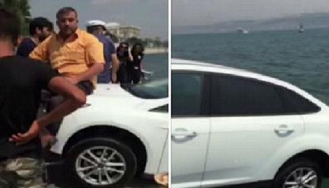 Dùng trọng lượng cơ thể để giữ ô tô không lao xuống biển