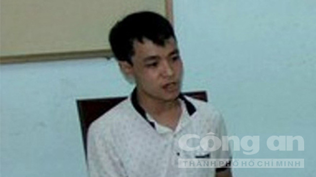 Nghi phạm Bảo tại cơ quan điều tra