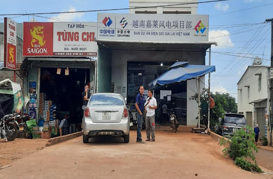 Nơi làm việc công ty điện gió Trung Quốc tại Gia Lai. Ảnh: CTV