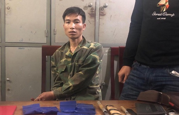 Đối tượng Lô Văn Coóng tại cơ quan công an