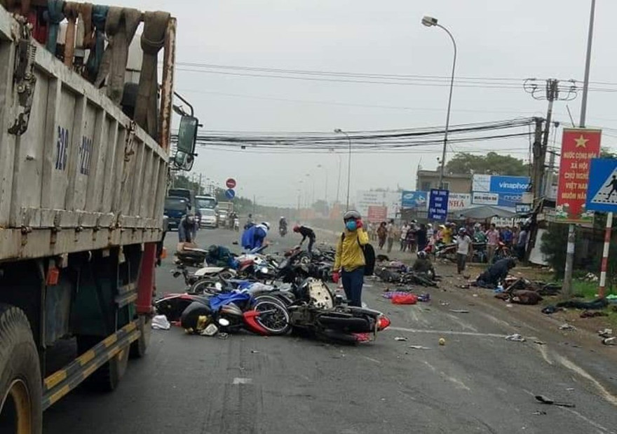 Hiện trường tai nạn. Ảnh: fb Nguyễn Công Nguyên.