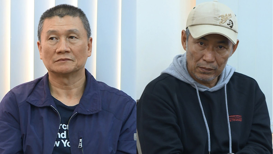 Hai đối tượng Teng Tien và Chen Chih Hsiung tại công an.