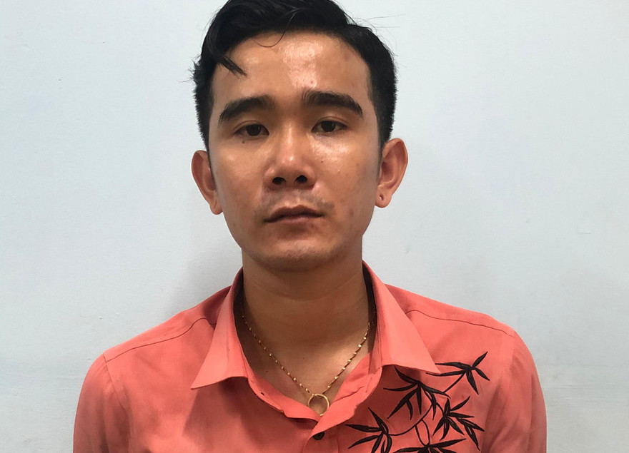 Võ Hữu Nghĩa tại cơ quan công an.