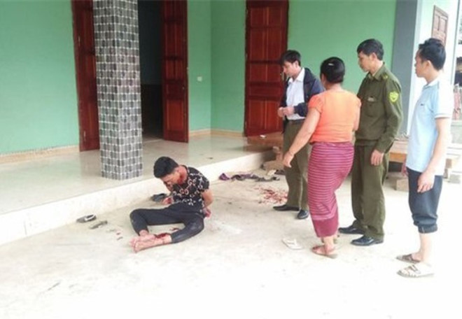 Nghi phạm Hòa khi bị bắt giữ