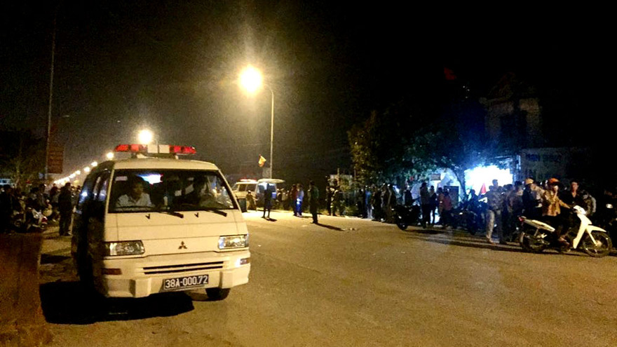 Hiện trường vụ tai nạn khiến hai nam thanh niên tử vong tại chỗ