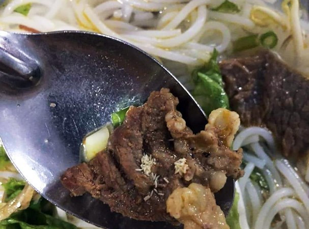 Trong lúc ăn trưa, công nhân nhà máy may tá hỏa phát hiện dòi trong thức ăn