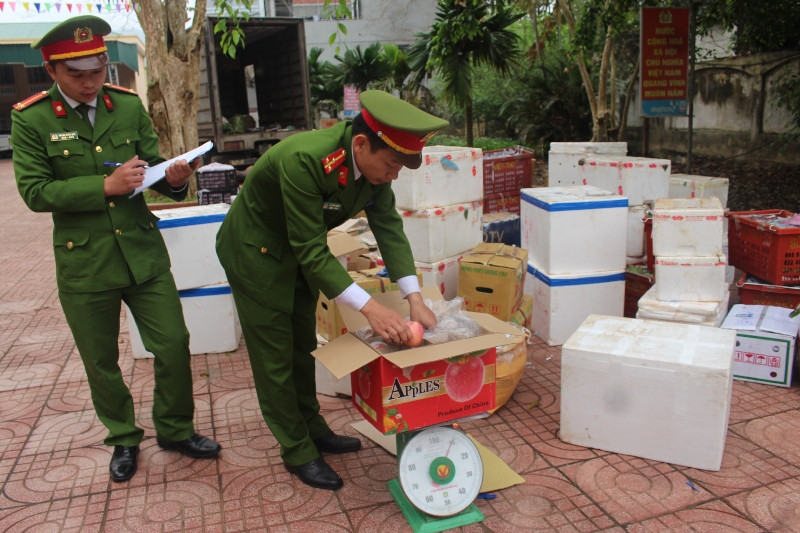 Nghệ An: Bắt giữ 2 tấn hoa quả các loại không rõ nguồn gốc 