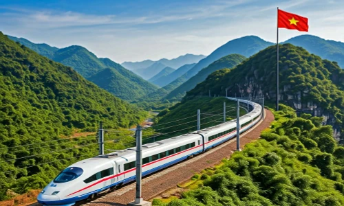 Dự án tuyến đường sắt tốc độ cao Bắc - Nam. Ảnh minh họa: AI.