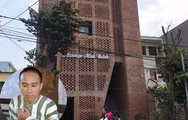 Chân dung Võ Văn Hiệu lúc gây ra vụ truy sát người tình và bị Công an tỉnh Quảng Trị bắt giữ (ảnh nhỏ) và cơ sở massager Minh Thành nơi xảy ra vụ án sát hại nữ nhân viên chấn động dư luận Đà Nẵng những ngày qua