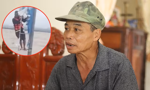 Chồng đu cột điện 12 tiếng giữa biển nước, vợ ở nhà thắp hương tưởng đã chết