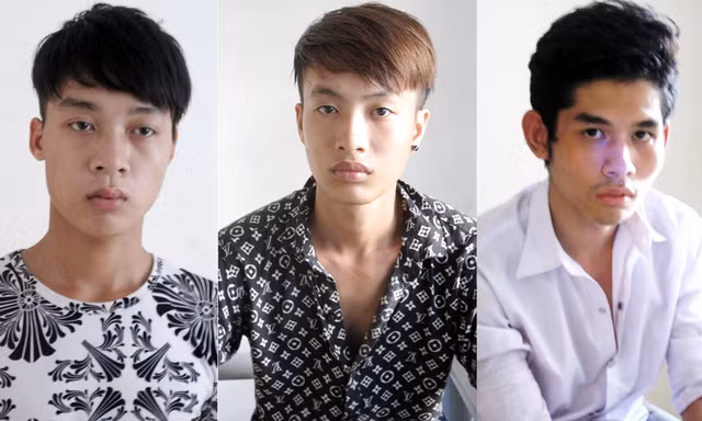 Nghi phạm Lã Tuấn Anh, nghi phạm Hoàng Ngọc Thương và nghi phạm Nguyễn Duy Chiến tại cơ quan điều tra