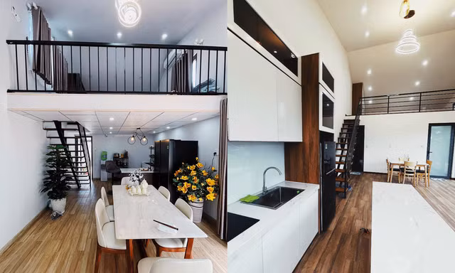 Phát 'sốt' với nhà cấp 4 gác lửng lắp ghép đẹp như biệt thự