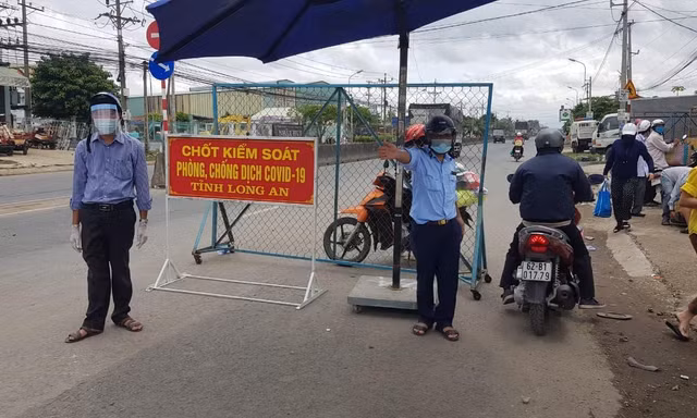 Một chốt phòng, chống COVID-19 trên địa bàn tỉnh Long An.