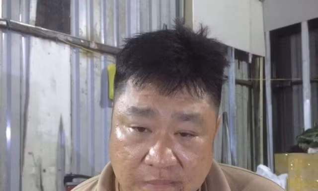 Bị can Trần Quốc Vỉnh tại cơ quan điều tra. Ảnh: C.A