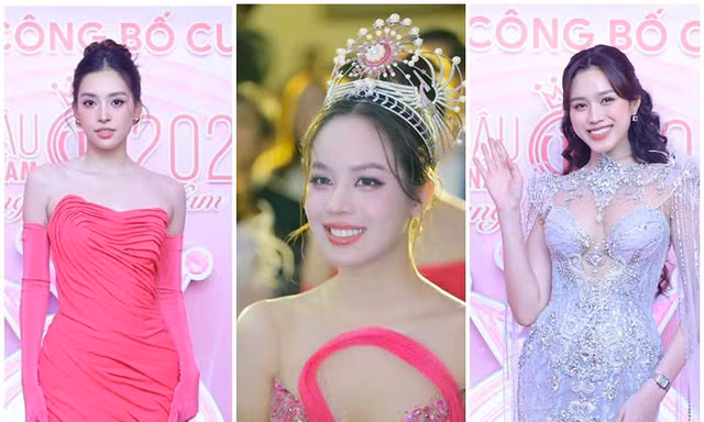 Dàn Hoa hậu, Á hậu 'đọ sắc' trên thảm đỏ họp báo khởi động 'Hoa hậu Việt Nam 2024'