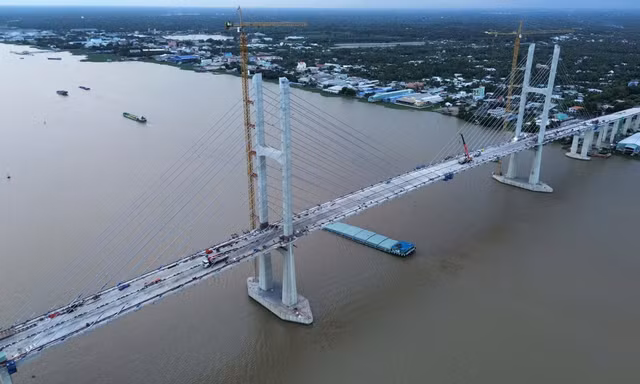 Các hạng mục chính cầu Rạch Miễu 2 hoàn thành trong tháng 6