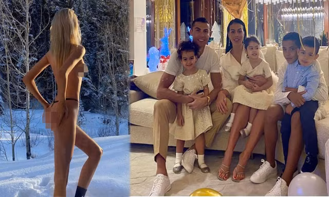 Sao quốc tế đón 2021: Stella Maxwell bán nude giữa tuyết, Ronaldo bên gia đình