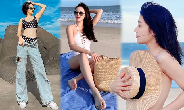 Sao Việt đi biển: Hoàng Yến Chibi bán nude táo bạo, Bảo Anh diện mốt ‘tụt quần’