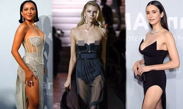 AmfAR Gala: Thiên thần nội y bị tụt váy hớ hênh khi catwalk, loạt sao khoe vòng 1 bốc lửa