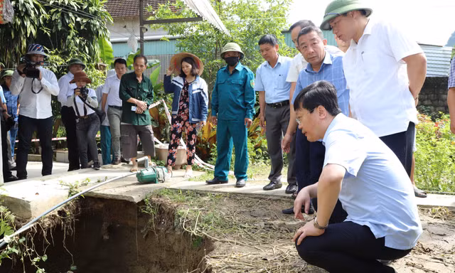 Lúng túng tìm căn nguyên sụt lún, tụt nước ngầm ở Nghệ An 