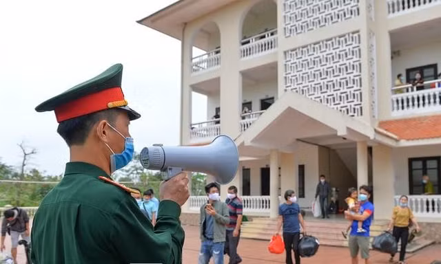 Giãn cách xã hội một xã ở Nghệ An