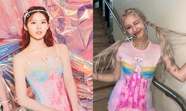 Chọn sai nội y, Nancy (Momoland) đành chịu thua Sana (TWICE) khi đụng váy corset