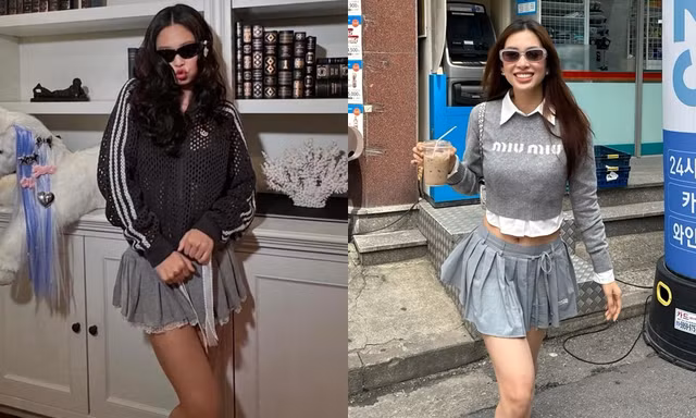 Jennie BLACKPINK và Hoa hậu Tiểu Vy suýt "đụng hàng" mẫu chân váy cực xinh