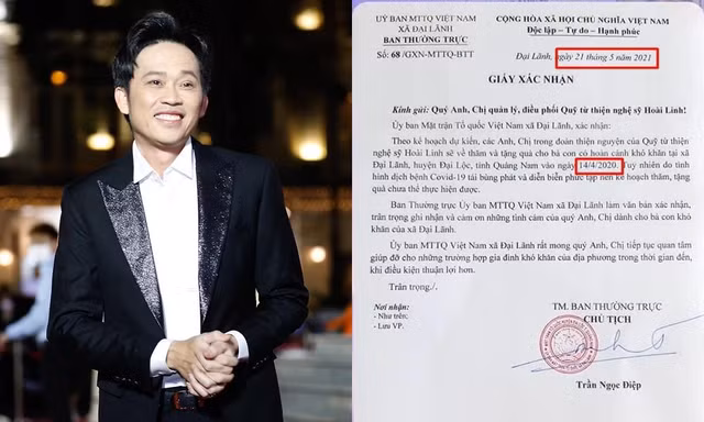 Chi tiết sai lệch khó hiểu trong văn bản xác nhận làm từ thiện của nghệ sĩ Hoài Linh