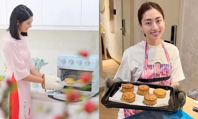 Các nàng hậu đọ tài khéo léo với bánh Trung Thu: Lương Thùy Linh hay Ngọc Hân đỉnh hơn?
