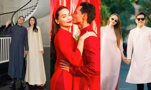 Các cặp đôi showbiz diện áo dài: Vợ chồng Hà Tăng tuy giản đơn mà vẫn đồng điệu