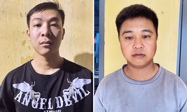Đối tượng Nguyễn Minh Nhớ (trái) và Lưu Văn Nho.