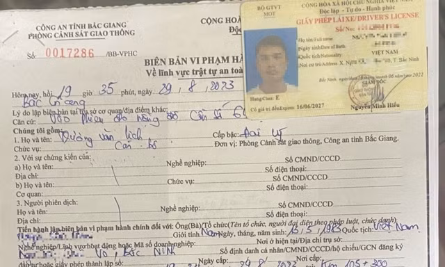 Biên bản vi phạm hành chính đối với ông T.