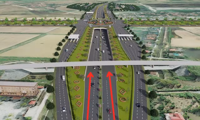 Hình ảnh nút giao 3 tầng kết nối cao tốc Pháp Vân - Ninh Bình với Vành đai 5 