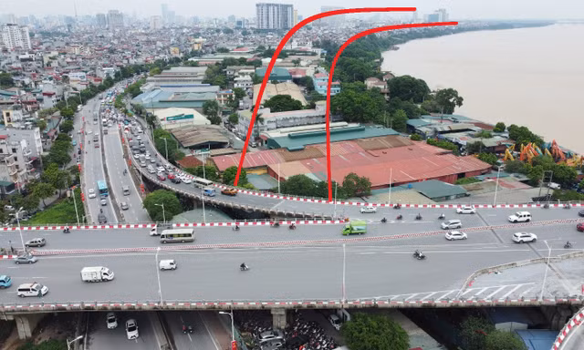 Cận cảnh vị trí được đề xuất xây dựng “Đại lộ và cảnh quan” ven sông Hồng