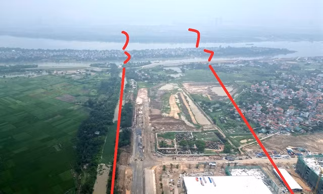 Cầu Tứ Liên hình thành đường dẫn để chuẩn bị vượt sông