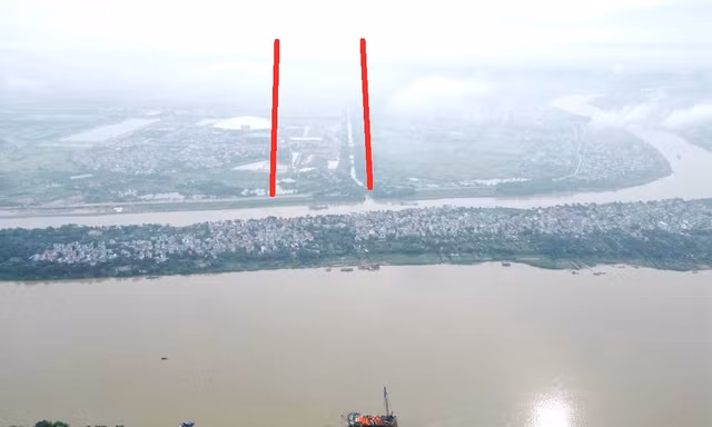 Hiện trường dự án cầu Tứ Liên phía nội thành vẫn 'nằm yên'