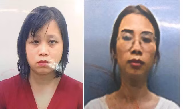 Bị can Vân (trái) và Diệp. Ảnh Công an cung cấp.