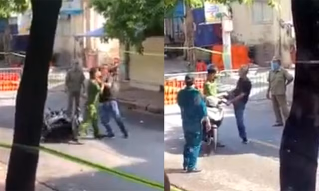 Khống chế đối tượng cầm gạch doạ đập cảnh sát tại chốt kiểm soát dịch