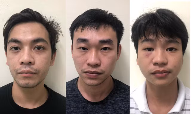 Nhóm đối tượng Đạt, Trung và Tiền (từ trái sang).