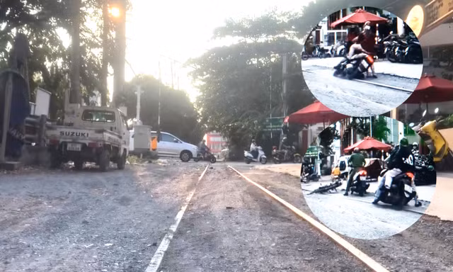VIDEO: Liên tục trượt ngã khi đi qua đường ray 'ám ảnh' ở Bình Dương