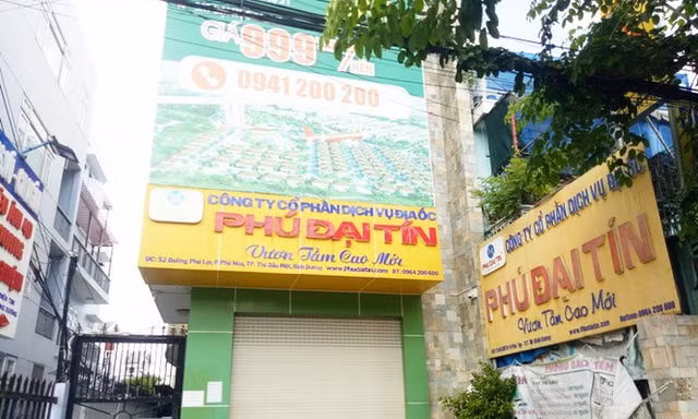 Trụ sở Công ty Phú Đại Tín trước khi bị nghi ngờ có dấu hiệu tội phạm