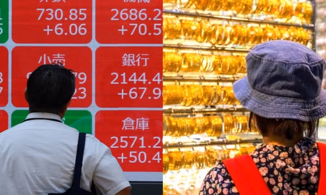 Giá vàng tiếp tục giảm, cổ phiếu vọt tăng