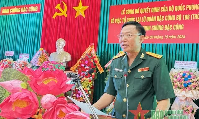 Công bố Quyết định tổ chức lại Lữ đoàn Đặc công bộ 198 (thời bình) thuộc Binh chủng Đặc công