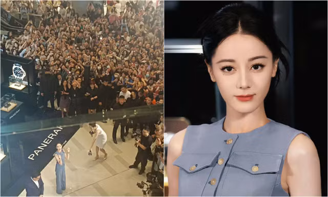 Khán giả đứng kín hai tầng trung tâm thương mại ngắm Địch Lệ Nhiệt Ba