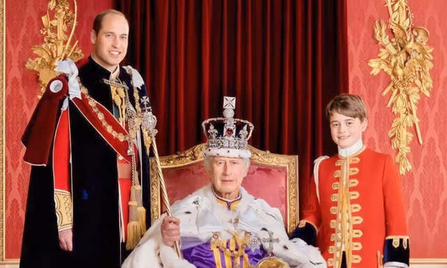 Chân dung Vua Charles bên hai người thừa kế ngai vàng