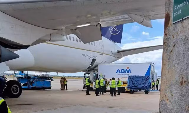 Máy bay bị xe tải đâm thủng bụng, lỗi khó tin của tài xế