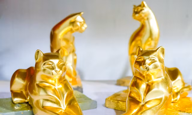 Chiêm ngưỡng linh vật mèo dát vàng 24k 'trình làng' Tết Qúy Mão